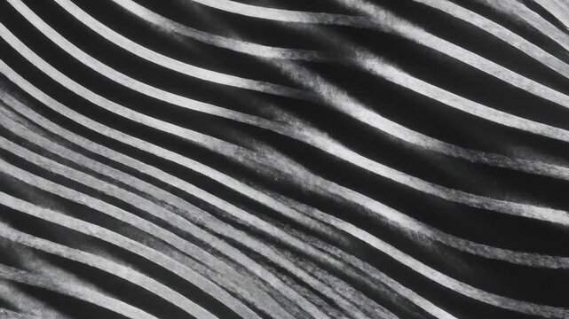 Captivating abstract pattern featuring bold, wavy black and white stripes that create a dynamic visual effect, perfect for designing striking graphic resources