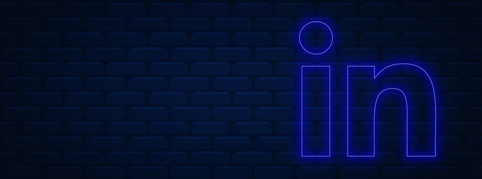 linkedin background. linkedin logo. linkedin illustration. linkedin neon