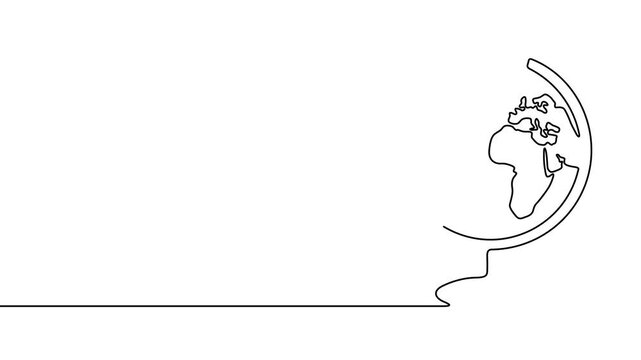 One Line Illustration &ndash; Earth Globe
