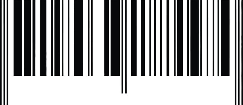 barcode symbol on white background black and white graphic