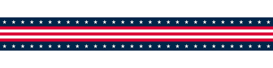 Stars and stripes Ribbon American Flag Background. USA Celebration banner background with Flag of America Decoration for 4th of July Independence Day, Presidents Day, Labor Day. Vector Illustration © Vector Archive