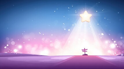 Naklejka premium Dreamy night sky with glowing star and soft pastel colors