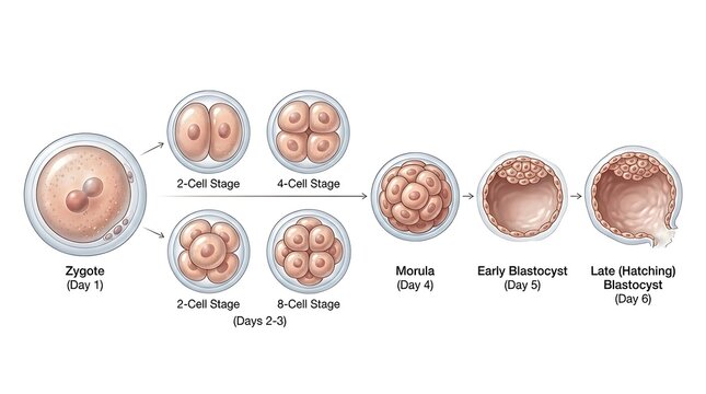 Embryo Development Fertilization Stage Illustration