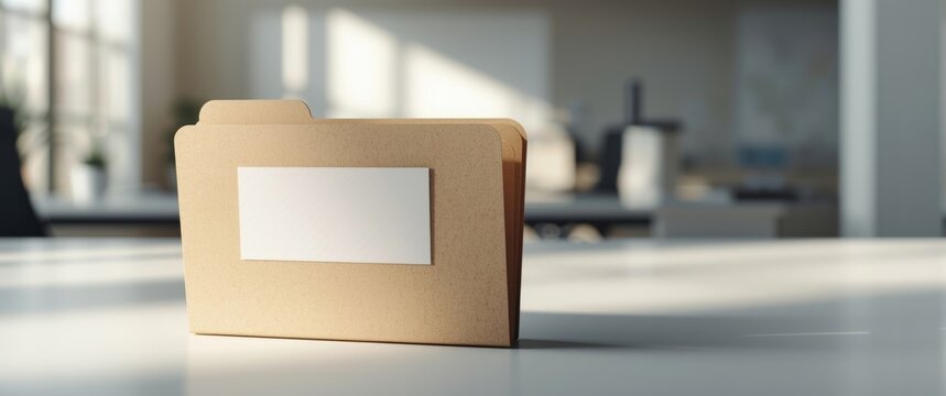 Blank labeled file folder ready for text entry