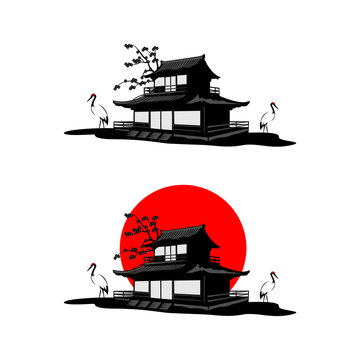illustration of a traditional Japanese house