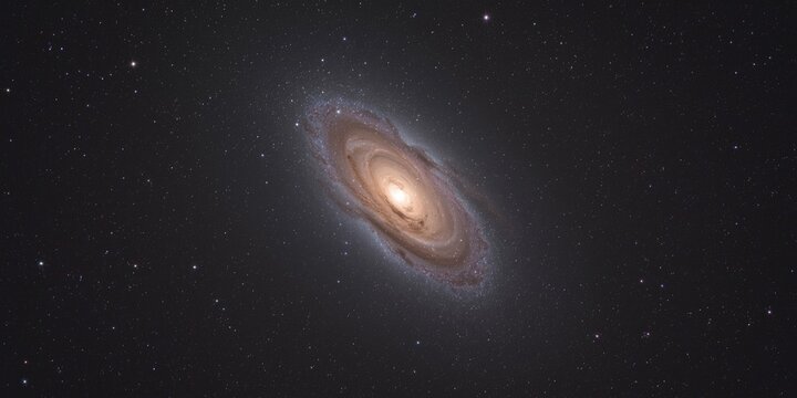 Astronomical photo captured through a 10 inch astrograph of the M101 Pinwheel galaxy
