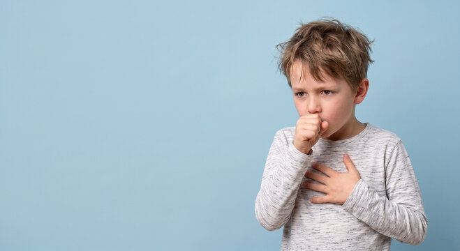 bronchitis symptoms boy with copy space
