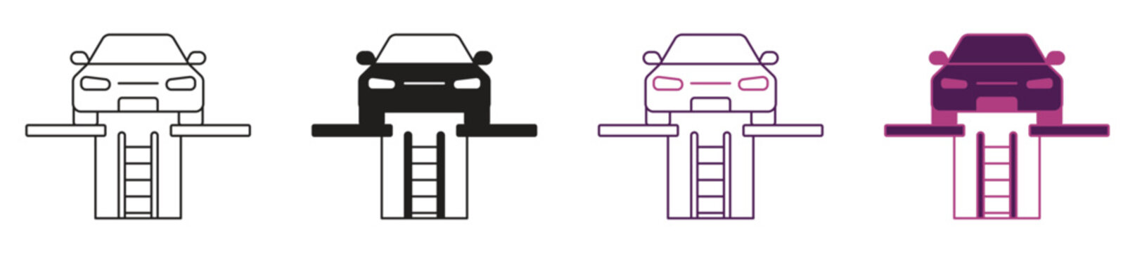 Car pit icon set , vector illustration.