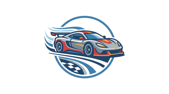 Modern Sports Car Racing Icon.