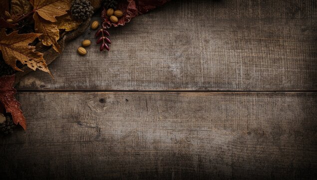 Autumn Italian recipe with fresh black truffle on textured rustic wooden table copyspace