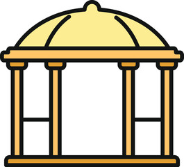 Fototapeta premium Gazebo structure with a dome roof and columns, presenting architectural design