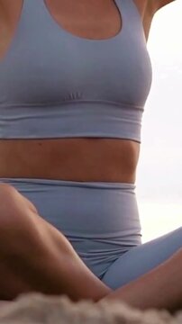 Faceless Woman Practicing Yoga in Calm Minimalist Wellness Lifestyle Setting
