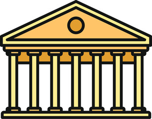 Fototapeta premium Classic architectural building facade featuring ancient greek columns