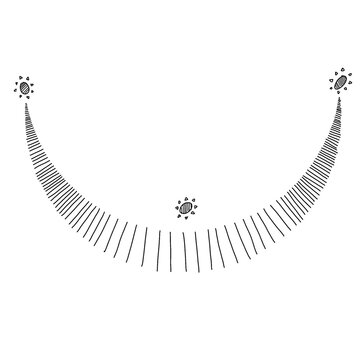 Architectural Sun Path with Sun Symbol Annotation Sketch