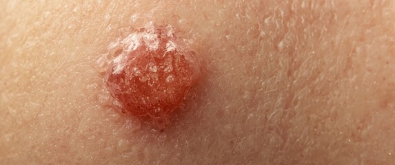 Fototapeta premium Pimple Close-Up on Skin Abstract Texture, Purifying Action, Detailed Shot