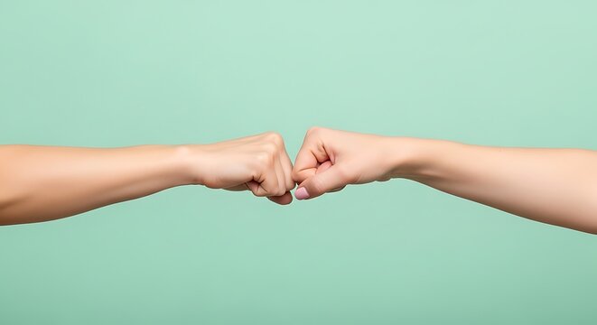 Two hands bumping fists in a symbol of solidarity or greeting