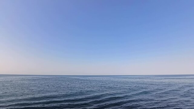 Open Sea View with Horizon and Calm Waters at Sea