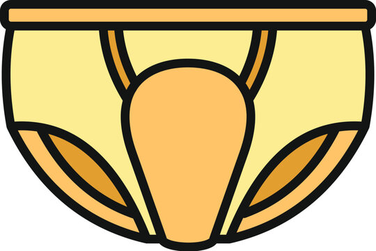 Yellow men's briefs or jockstrap underwear, depicting intimate clothing