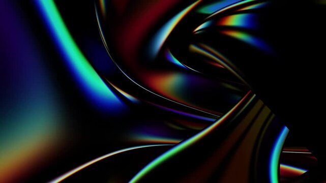 Abstract Iridescent Liquid Metal Abstract Background with Chromatic Aberration