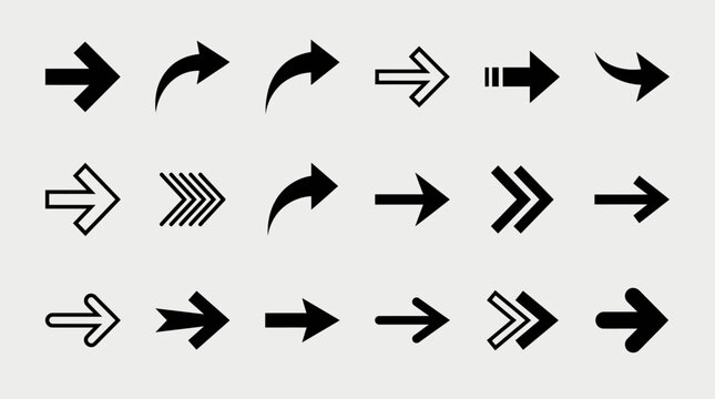 Collection of various arrow icons.