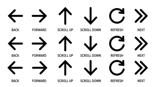 Collection of navigation icons and symbols.