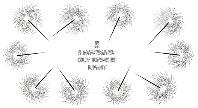 Guy Fawkes Night 5 November Bonfire Night Celebration with Fireworks Display