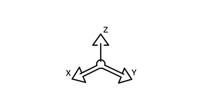 3D Cartesian Coordinate System Axis Icon
