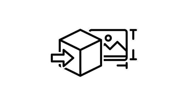 3D Image Dimension and Scaling Icon