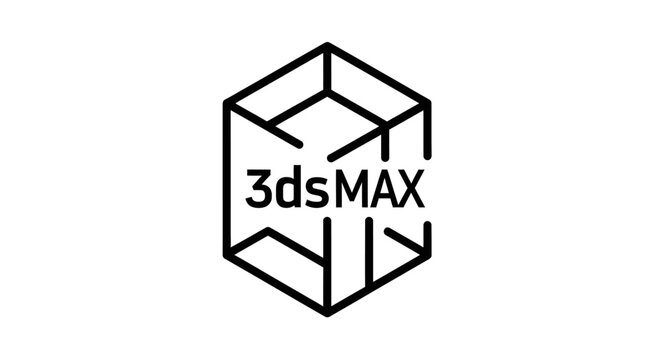 3ds Max Software Logo Icon Isolated on White Background