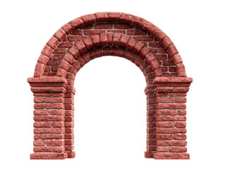 Fototapeta premium Brickarchway Red Brick Arch Isolated on Transparent Background