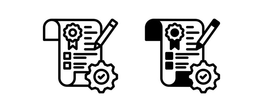 Quality Specification Icon Collection line & Mixed Style icon 