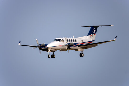 Luqa, Malta - May 17, 2026: VistaJet Malta Beechcraft B200GT Super King Air (Reg.: 9H-PARTS) on finals runway 31.