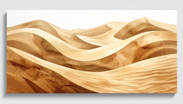 Abstract sand dune ripples seamless pattern with flowing curves minimalist texture background