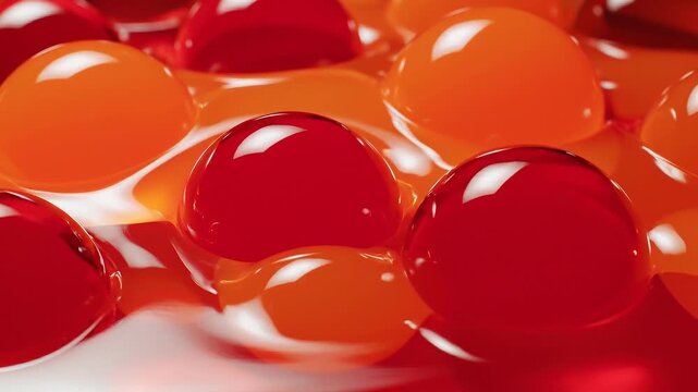 Close up of vibrant red and orange fish roe or caviar with glossy texture and fresh appearance