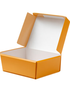 Box Orange Packaging Open Box Mockup for Retail Display
