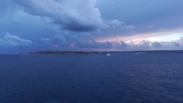 Passenger ferry crossing Gozo Channel Malta