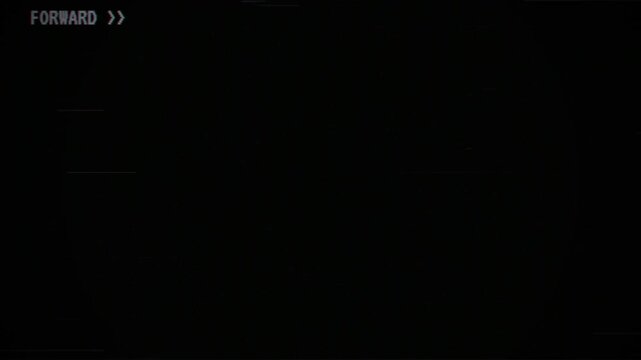 Forward Button Glitch Overlay with VHS Style Static and Retro Digital Distortion Background 4k video