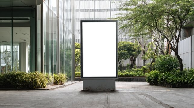 Blank advertising billboard outdoors