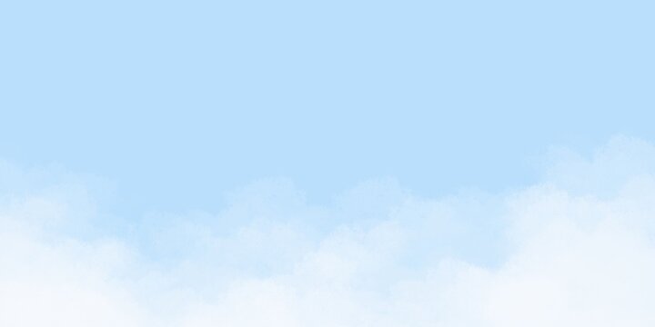 Peaceful blue sky illustration with soft white clouds