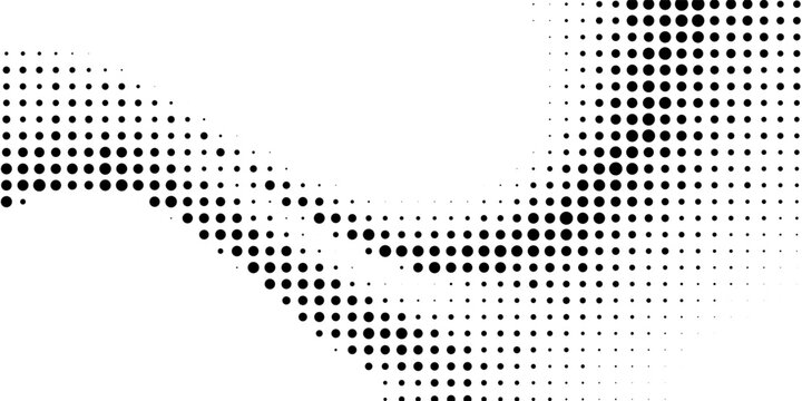 Halftone wavy texture background. Dotted gritty sand noise wallpaper. Black grunge pop art wave gradient overlay. Weathered pixelated raster halfton comic backdrop. Vector bitmap fading subtle surface