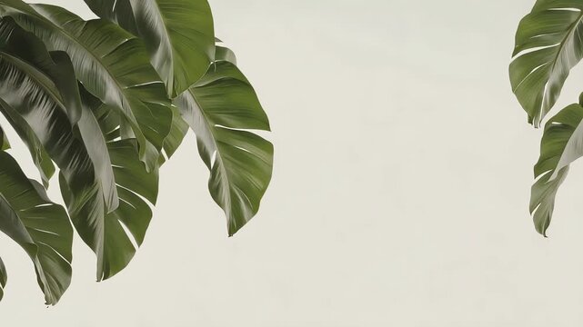 Shot of lush green plant leaves gently swaying in a soft breeze 