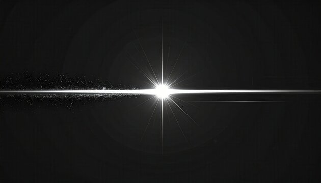 Source lumineuse d'explosion d'&eacute;toile blanche avec des particules brillantes et reflets d'objectif sur fond abstrait sombre