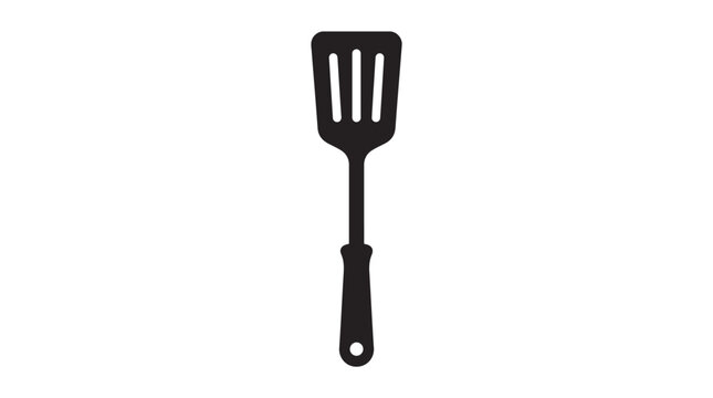 Black spatula silhouette on a white background