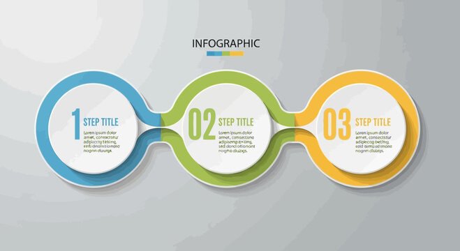 Infographic template with 3 steps