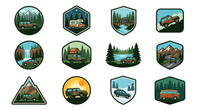 Outdoor Adventure Badges Collection.