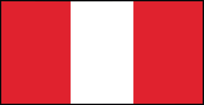 Peru National Flag Vector Illustration with Red and White Vertical Stripes for Independence Day, Patriotic Events, Government, and Cultural Designs