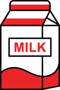 Milk Carton Packaging Illustration with Dairy Beverage Label for Grocery Products, Healthy Nutrition, and Food Container Vector Design Concepts