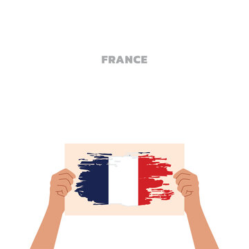 hands holding france flag illustration