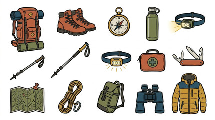Outdoor Adventure Gear Collection. © Putra