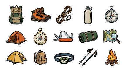 Outdoor Adventure Gear Collection. © Putra